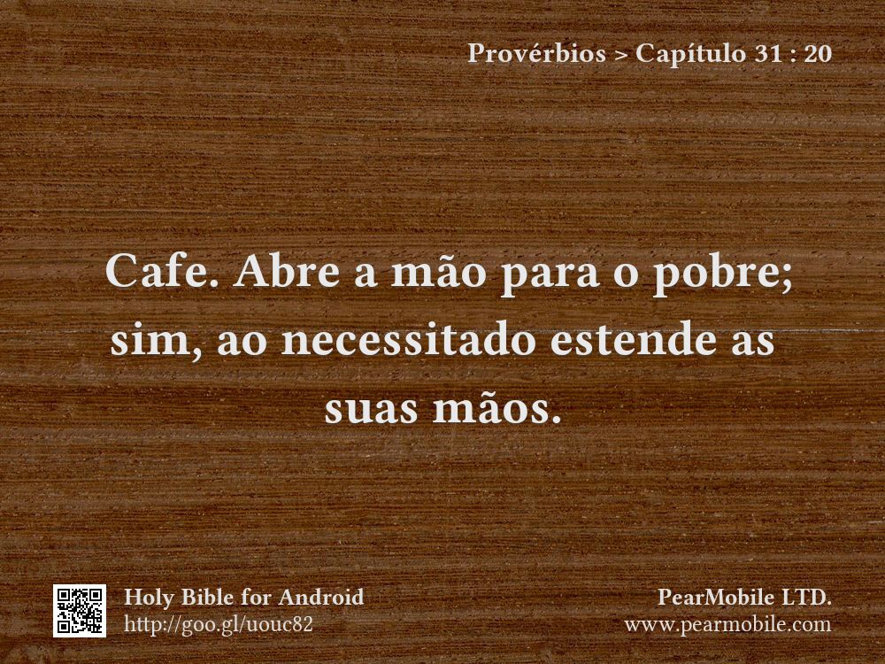 Provérbios, Capítulo 31:20